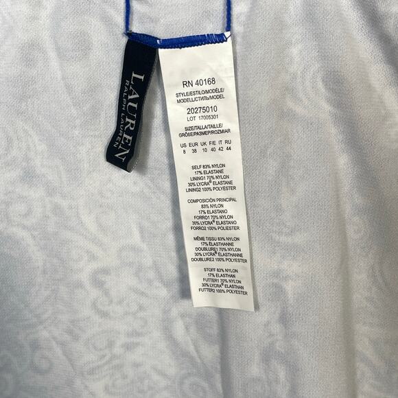 Ralph Lauren ARTISANAL WOODBLOCK Ruffled Tummy-Control Swimsuit US 8 - Picture 4 of 12